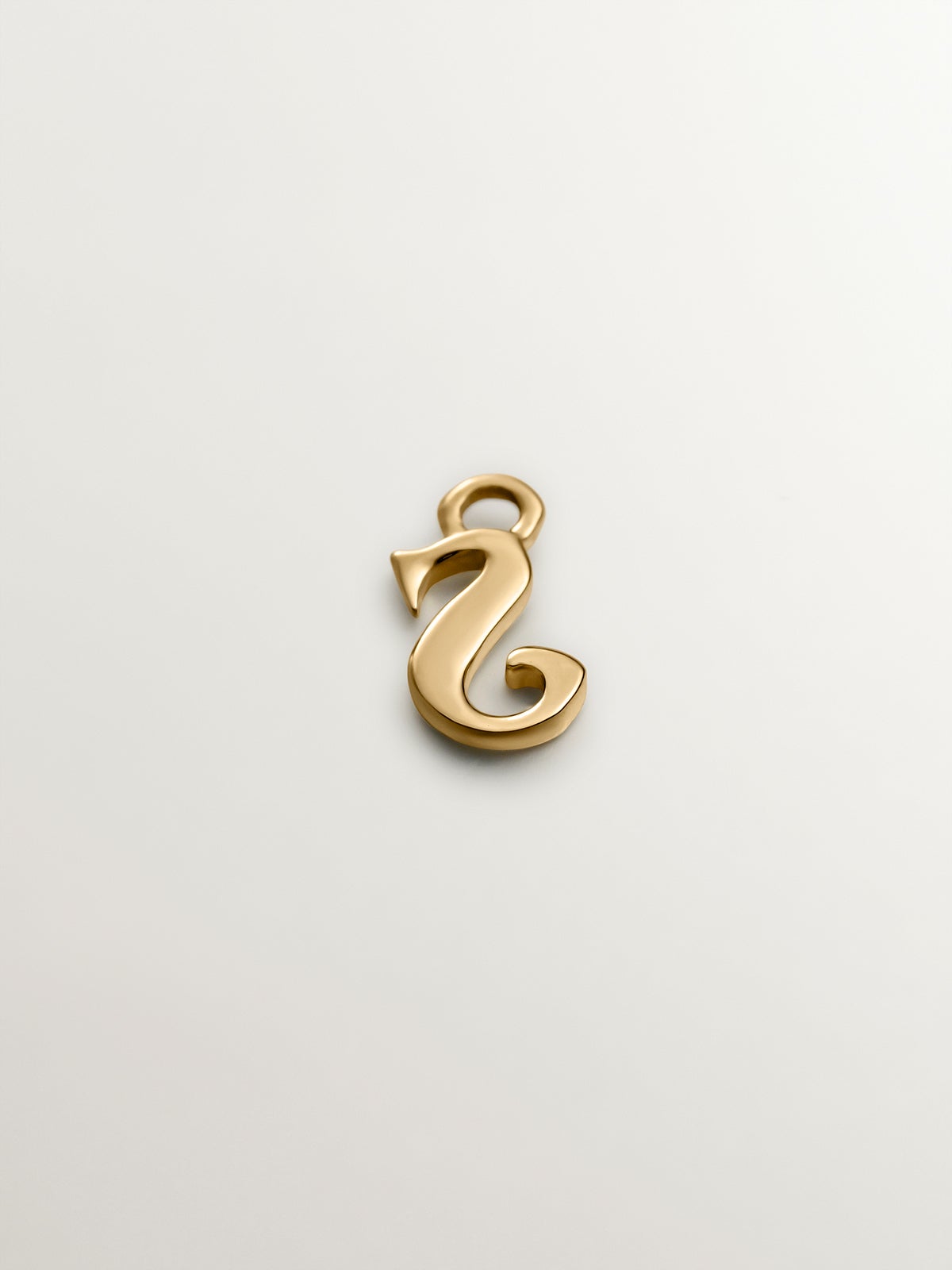 Charm de oro amarillo de 14K con letra S