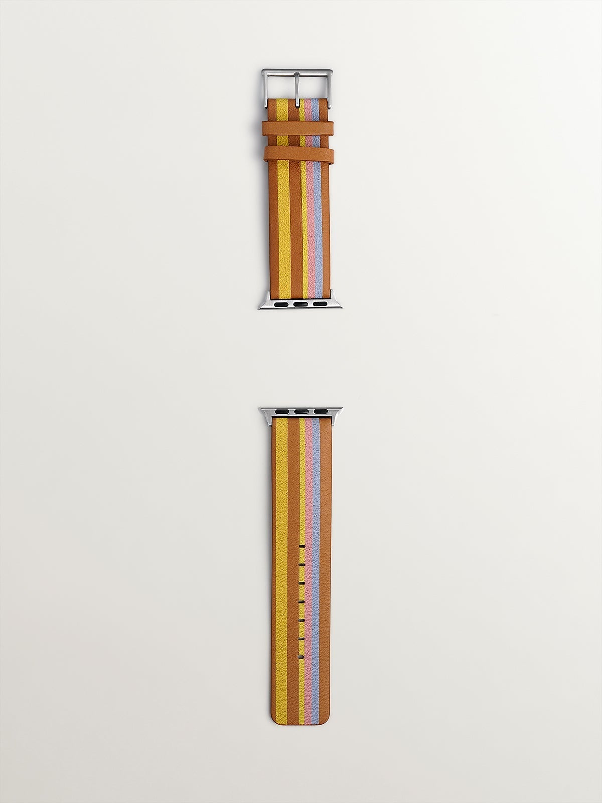 Correa para Apple Watch de cuero con rayas multicolor