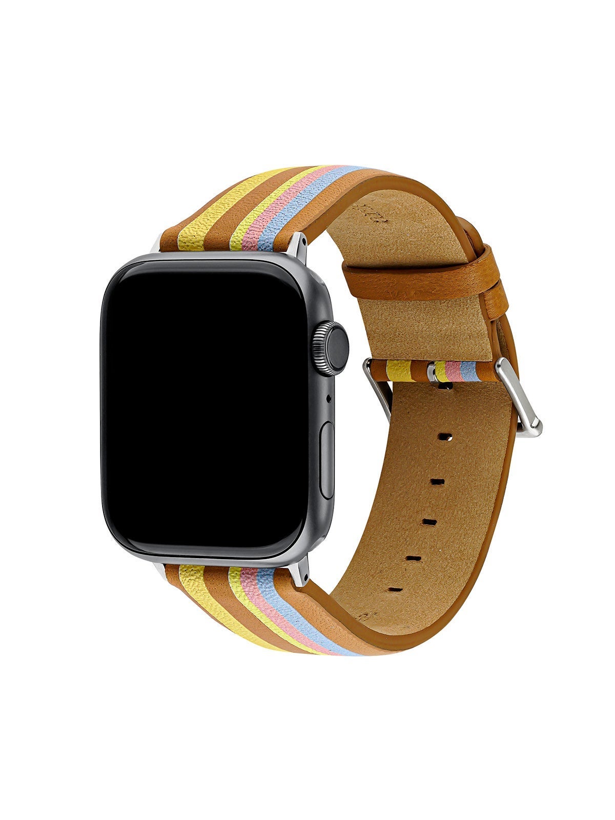 Correa para Apple Watch de cuero con rayas multicolor