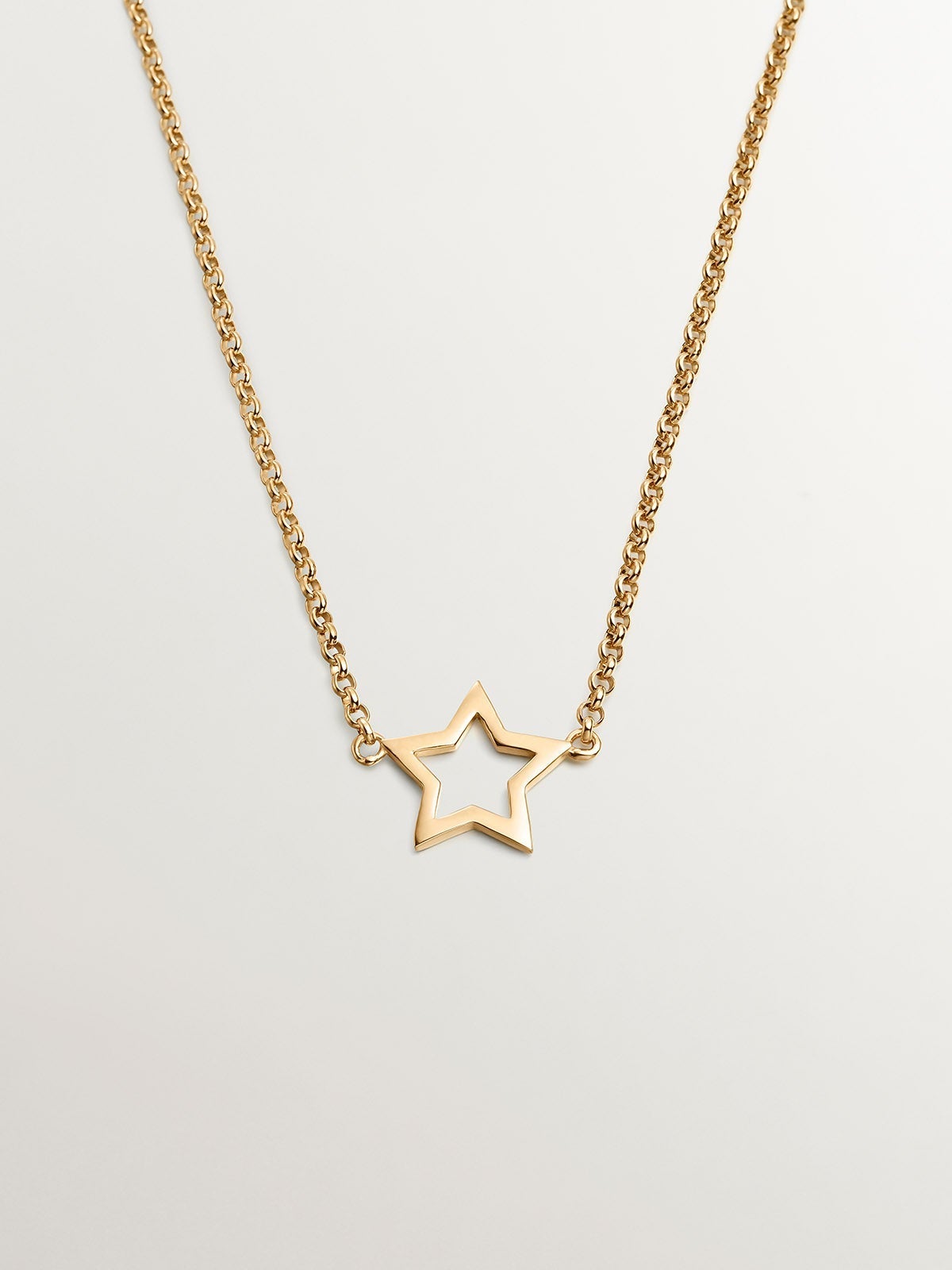 Colgante de plata 925 bañada en oro amarillo de 18K con estrella