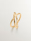 Anillo doble cruzado de plata 925 bañada en oro amarillo de 18K