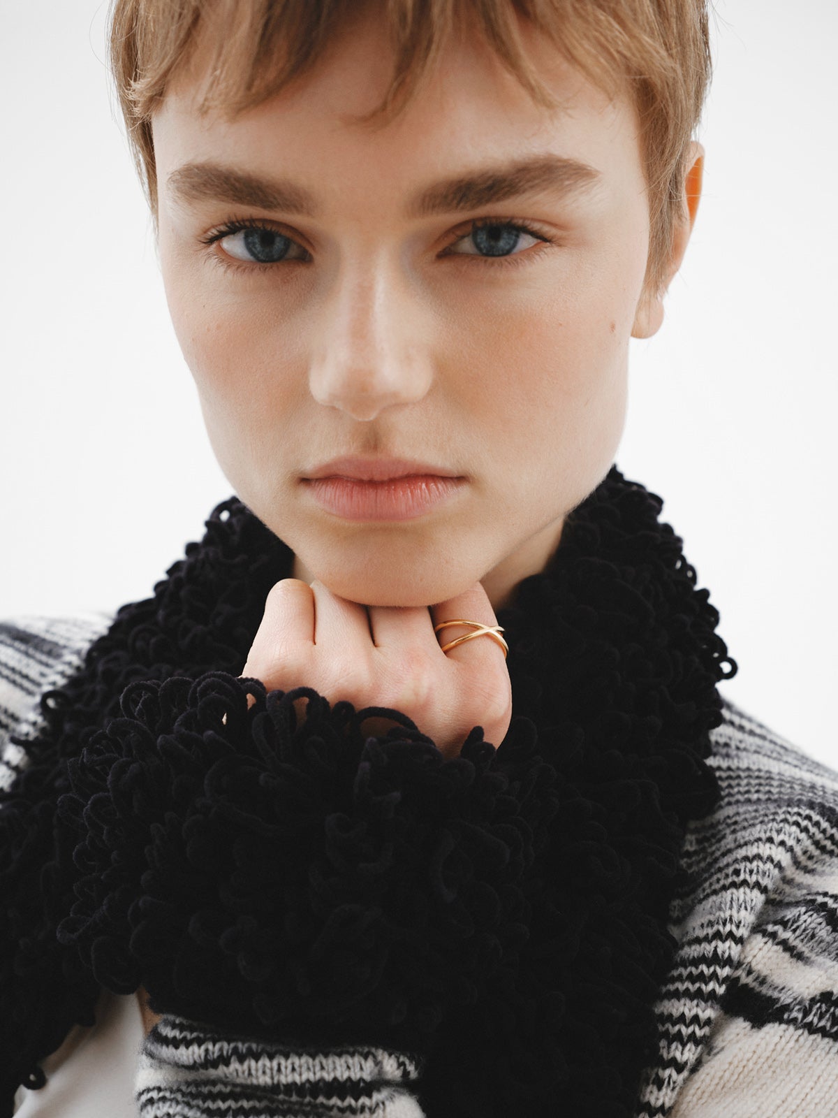 Anillo doble cruzado de plata 925 bañada en oro amarillo de 18K