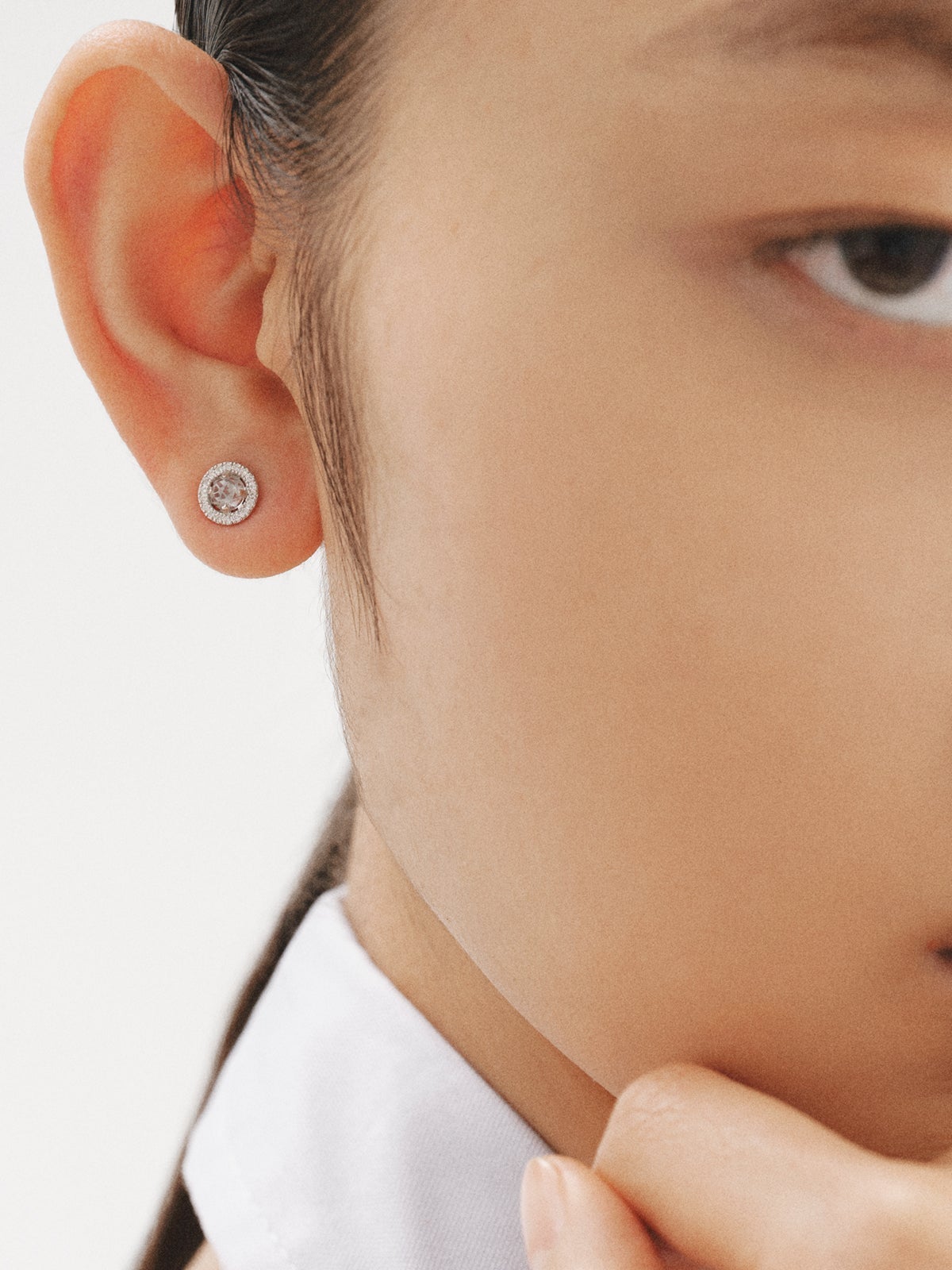 Pendientes de plata 925 con topacios blancos y zafiros blancos