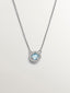 Collar de plata 925 con topacio azul y zafiros blancos