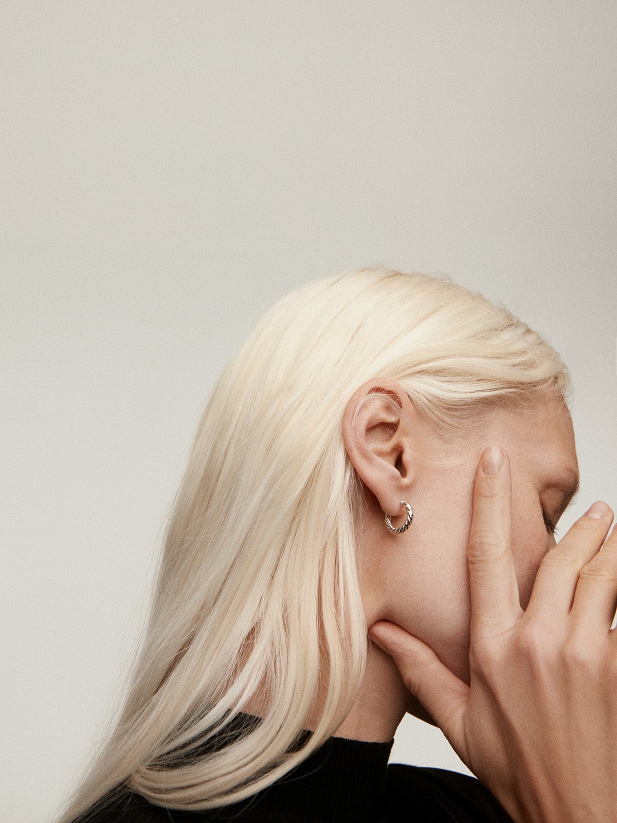 Pendientes de aro de plata 925 con acabado gallonado