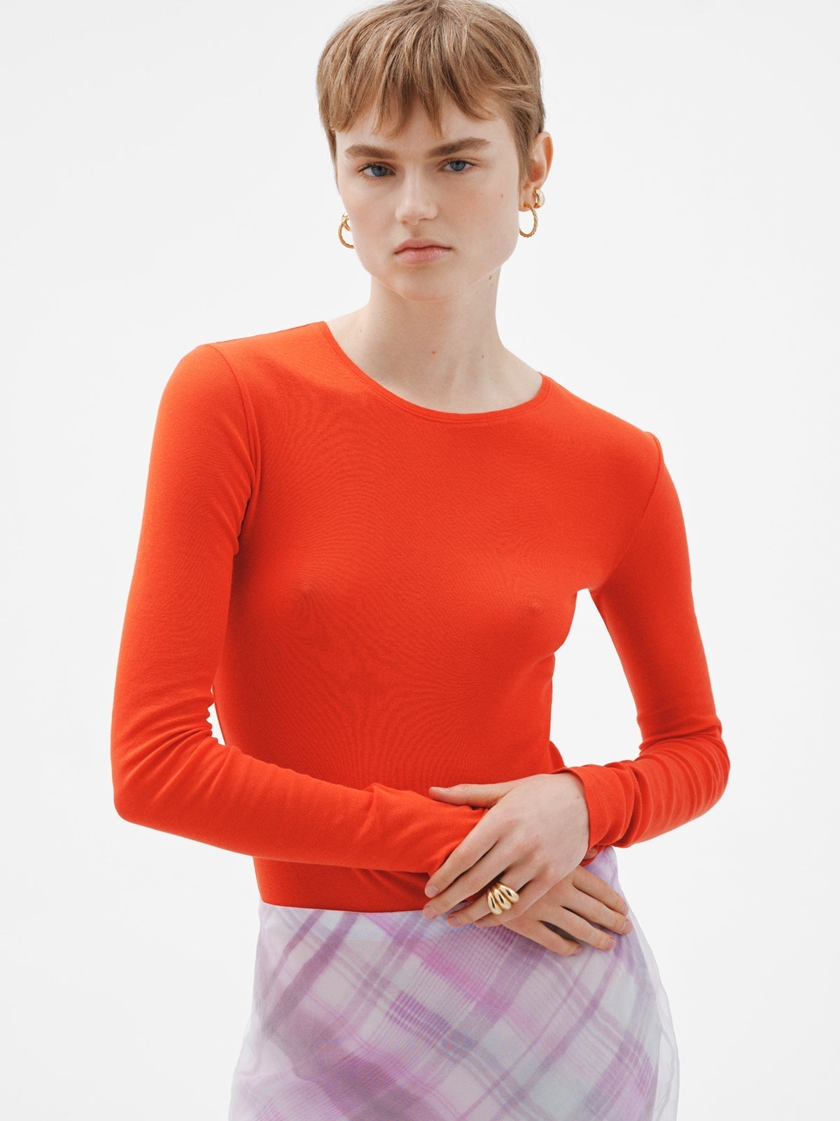 Pendientes de aro grandes de plata 925 bañada en oro amarillo de 18K con textura gallonada