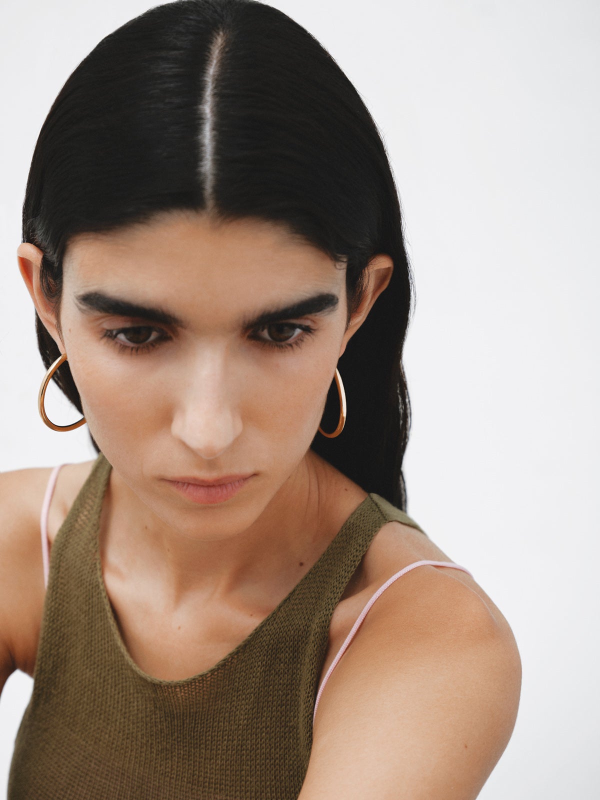 Pendientes de aro grandes de plata 925 bañada en oro amarillo de 18K