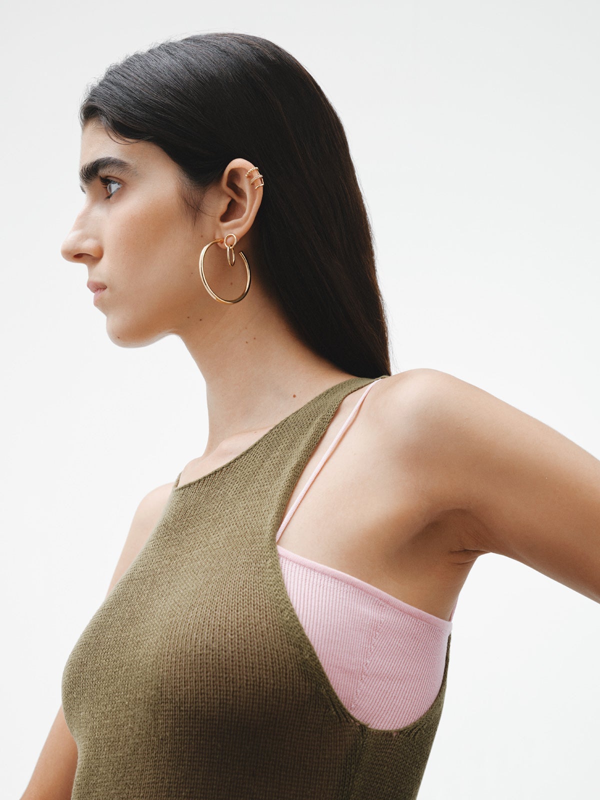 Pendientes de aro grandes de plata 925 bañada en oro amarillo de 18K