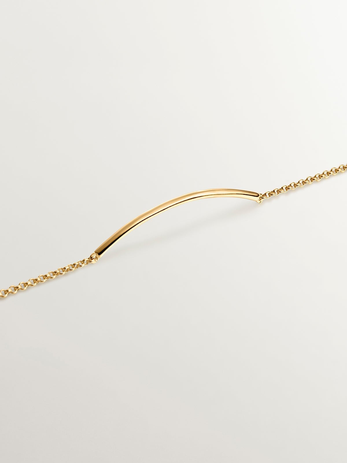 Pulsera de plata 925 bañada en oro amarillo de 18K con forma de tubo