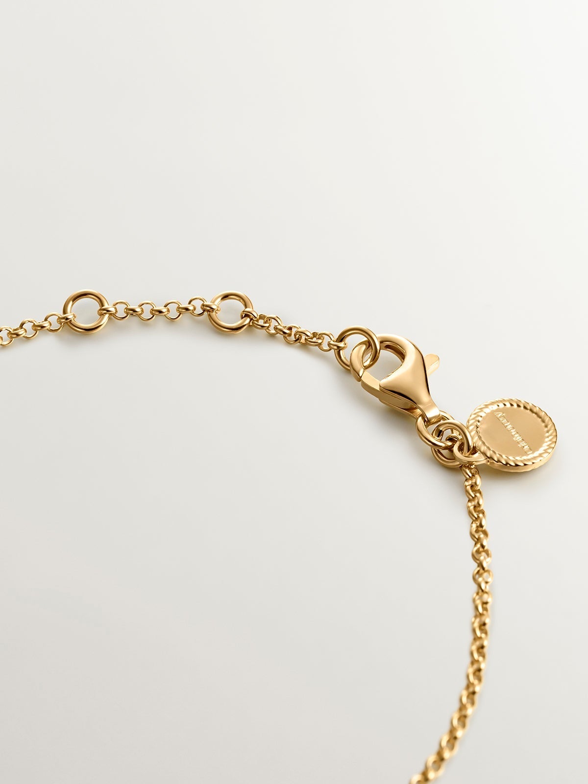 Pulsera de plata 925 bañada en oro amarillo de 18K con forma de tubo