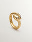 Anillo de plata 925 bañada en oro amarillo de 18K con forma de serpiente