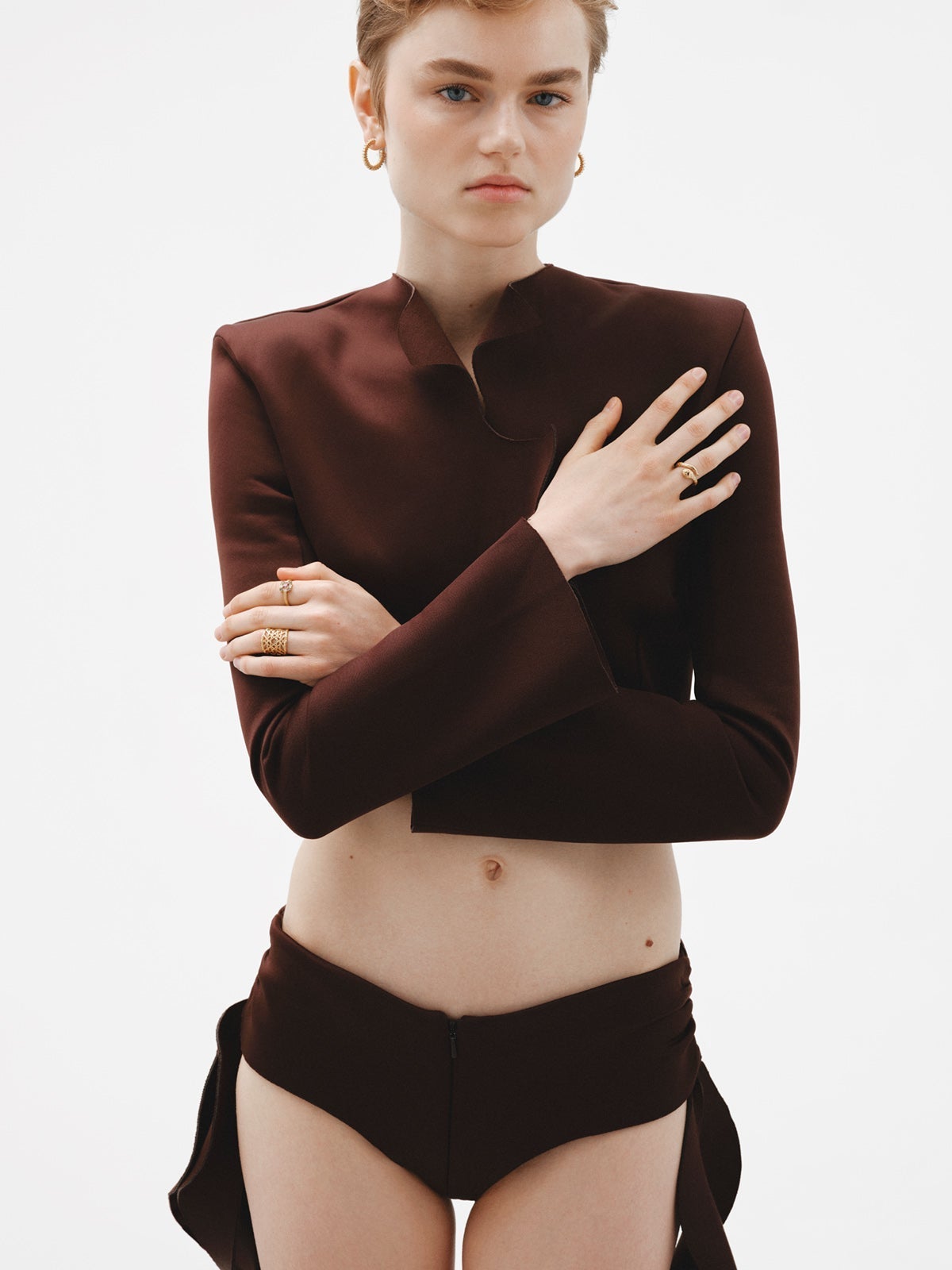 Anillo de plata 925 bañada en oro amarillo de 18K con forma de serpiente