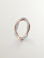 Anillo doble trenzado de plata 925 bañada en oro rosa de 18K