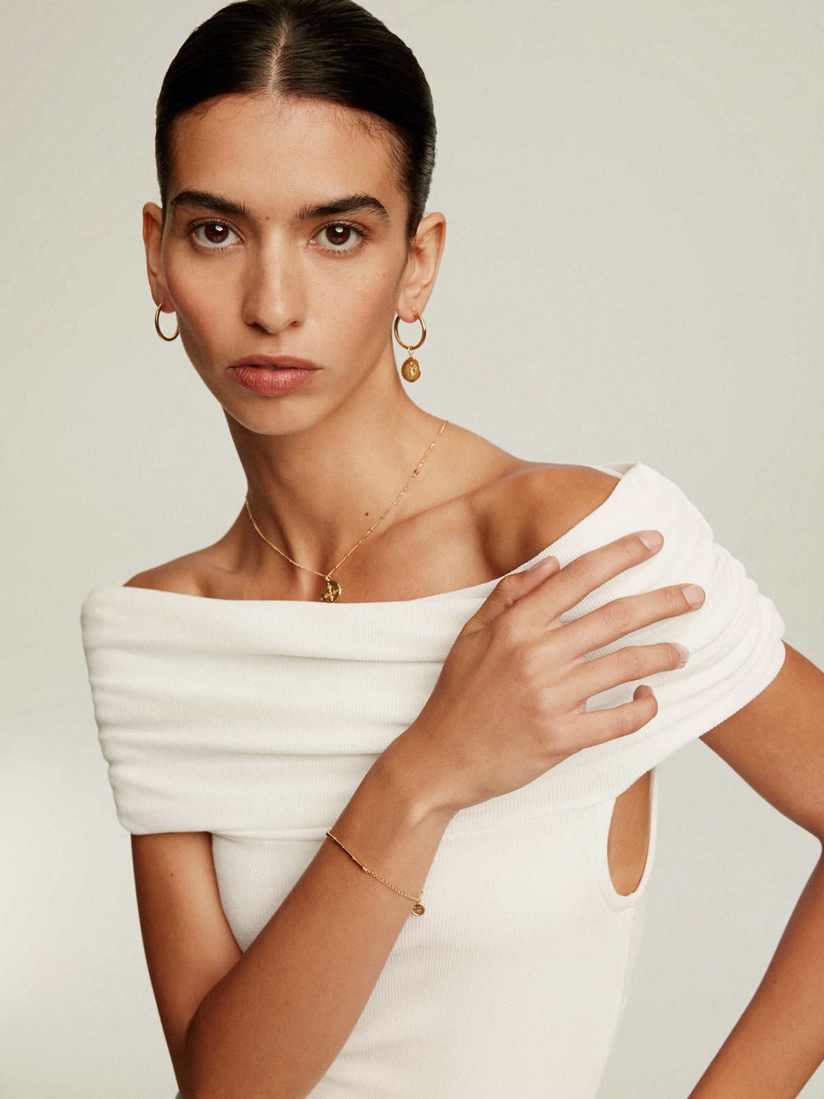 Pulsera de plata 925 bañada en oro amarillo de 18K con caña de bambú