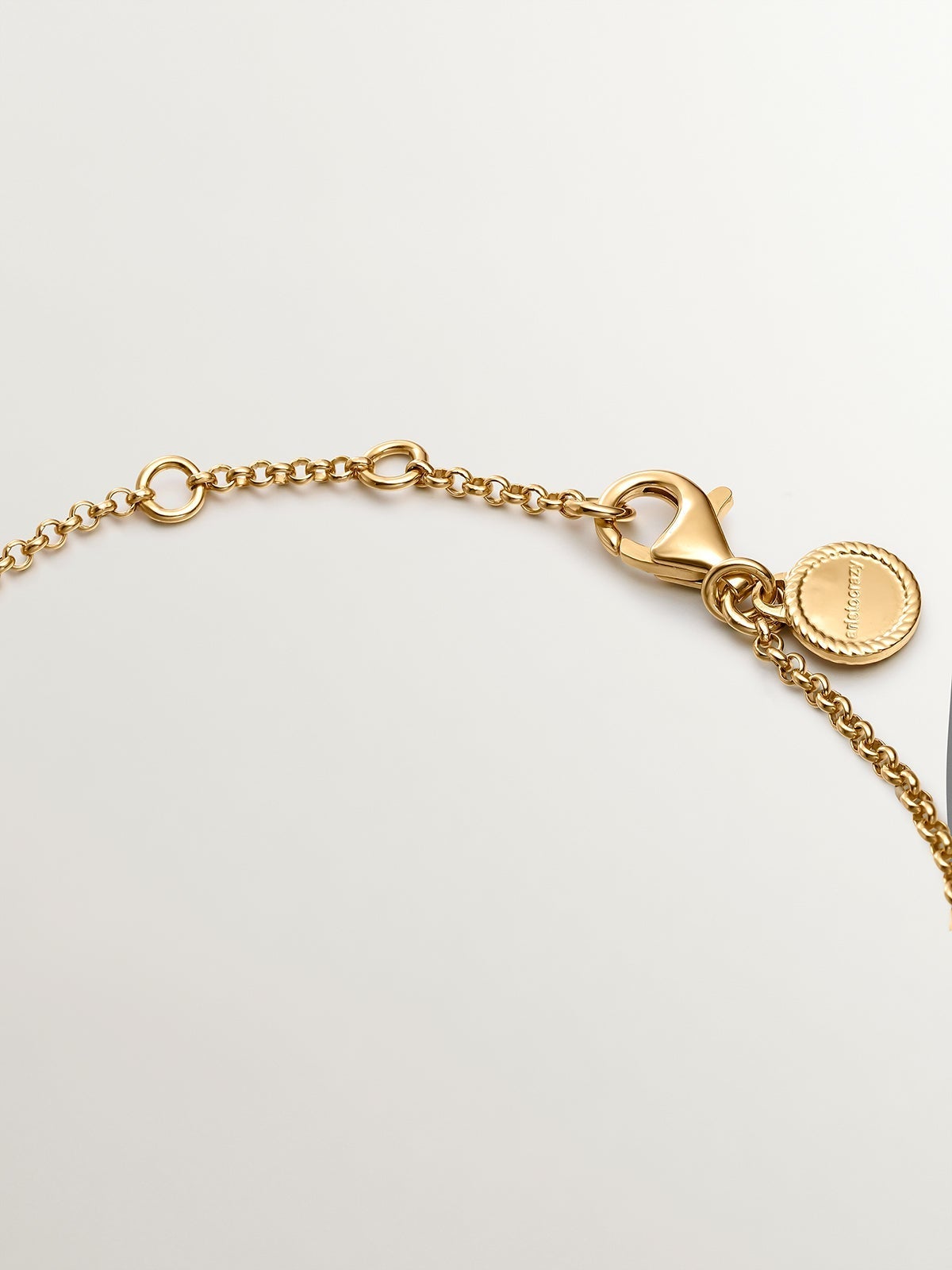 Pulsera de plata 925 bañada en oro amarillo de 18K con caña de bambú