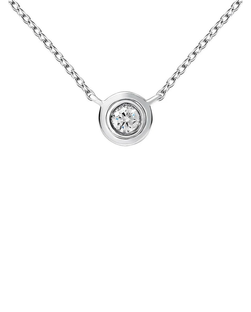 Colgante de oro blanco de 18K con diamante