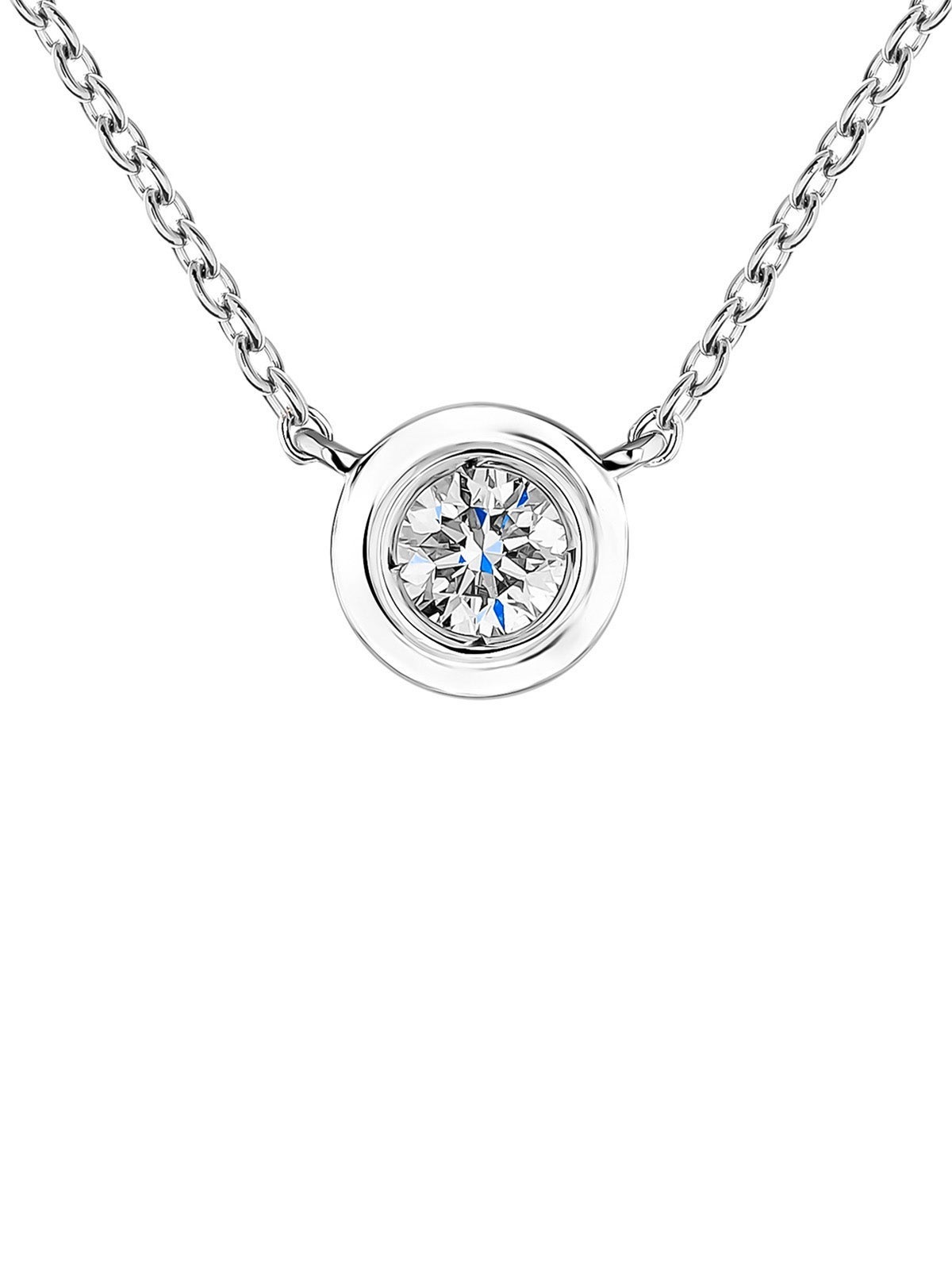 Colgante de oro blanco de 18K con diamante