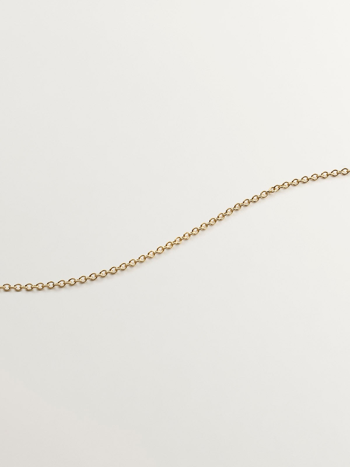 Cadena sencilla ajustable de plata 925 bañada en oro amarillo de 18 K
