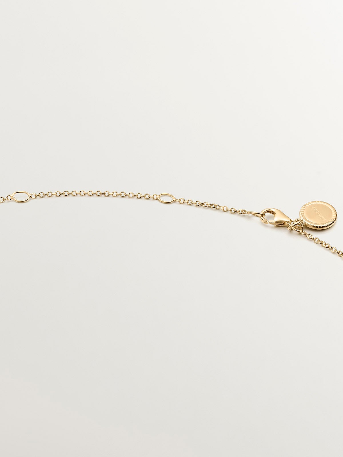Cadena sencilla ajustable de plata 925 bañada en oro amarillo de 18 K