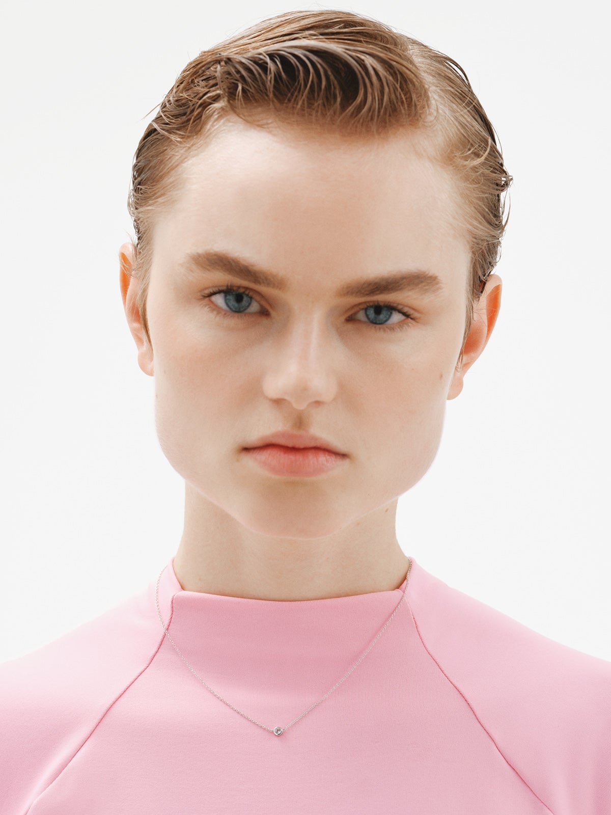 Colgante solitario de plata 925 con topacio blanco