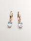Pendientes de plata 925 bañada en oro rosa de 18K con topacio azul sky