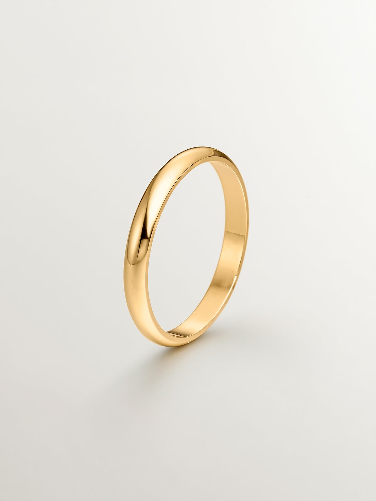 Alianza de oro amarillo de media caña de 2,50mm