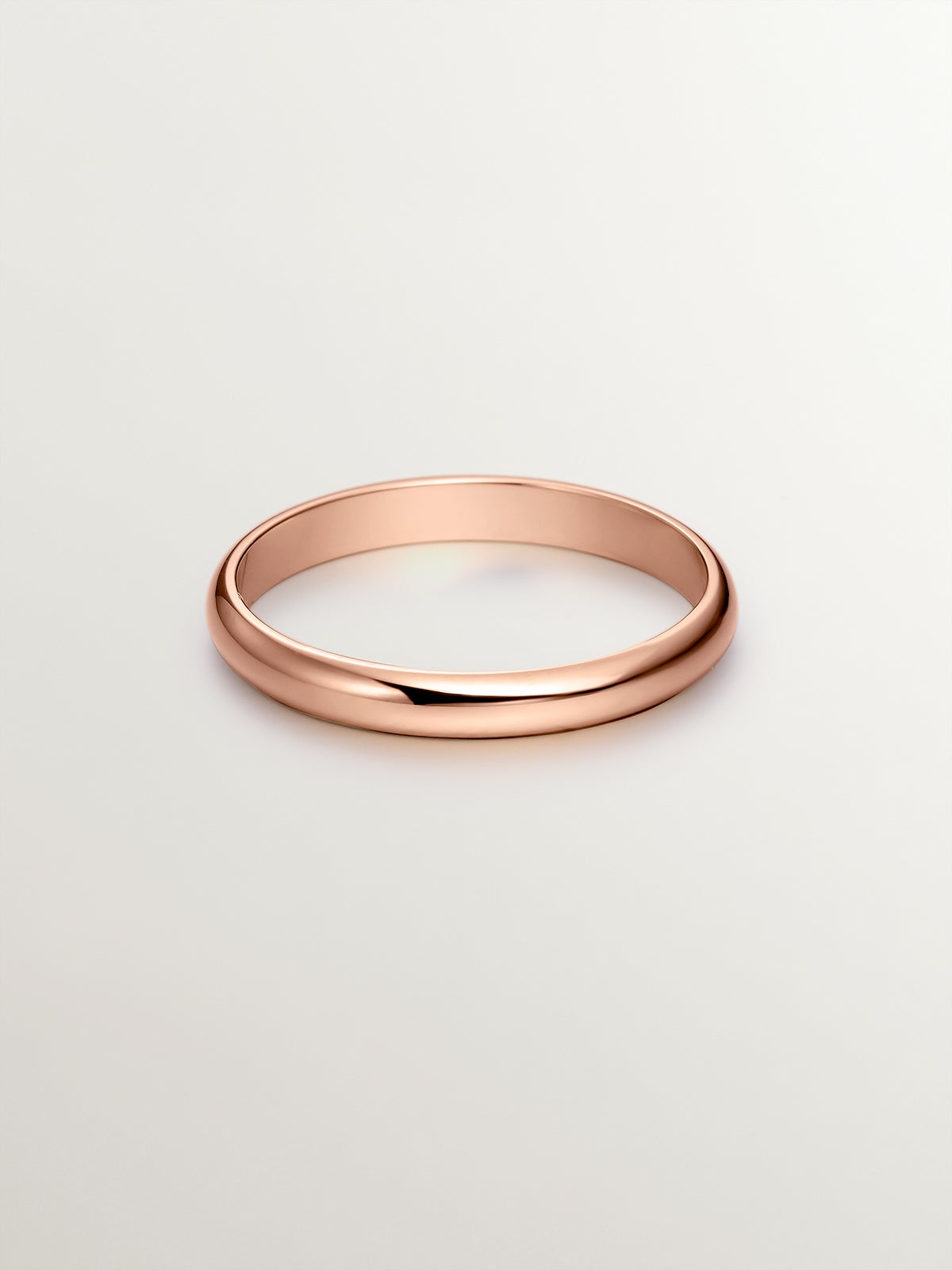 Alianza de oro rosa de media caña de 2,50mm