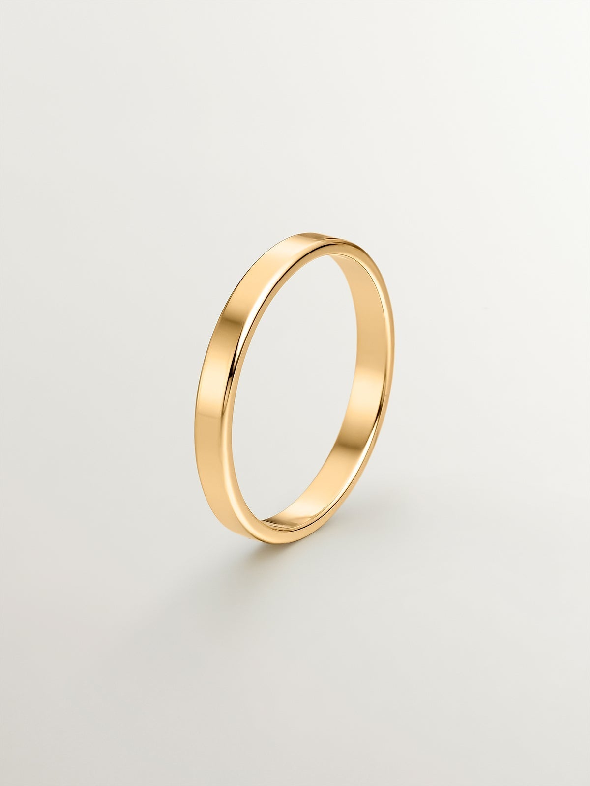 Alianza de oro amarillo de 18k plana de 2,40mm