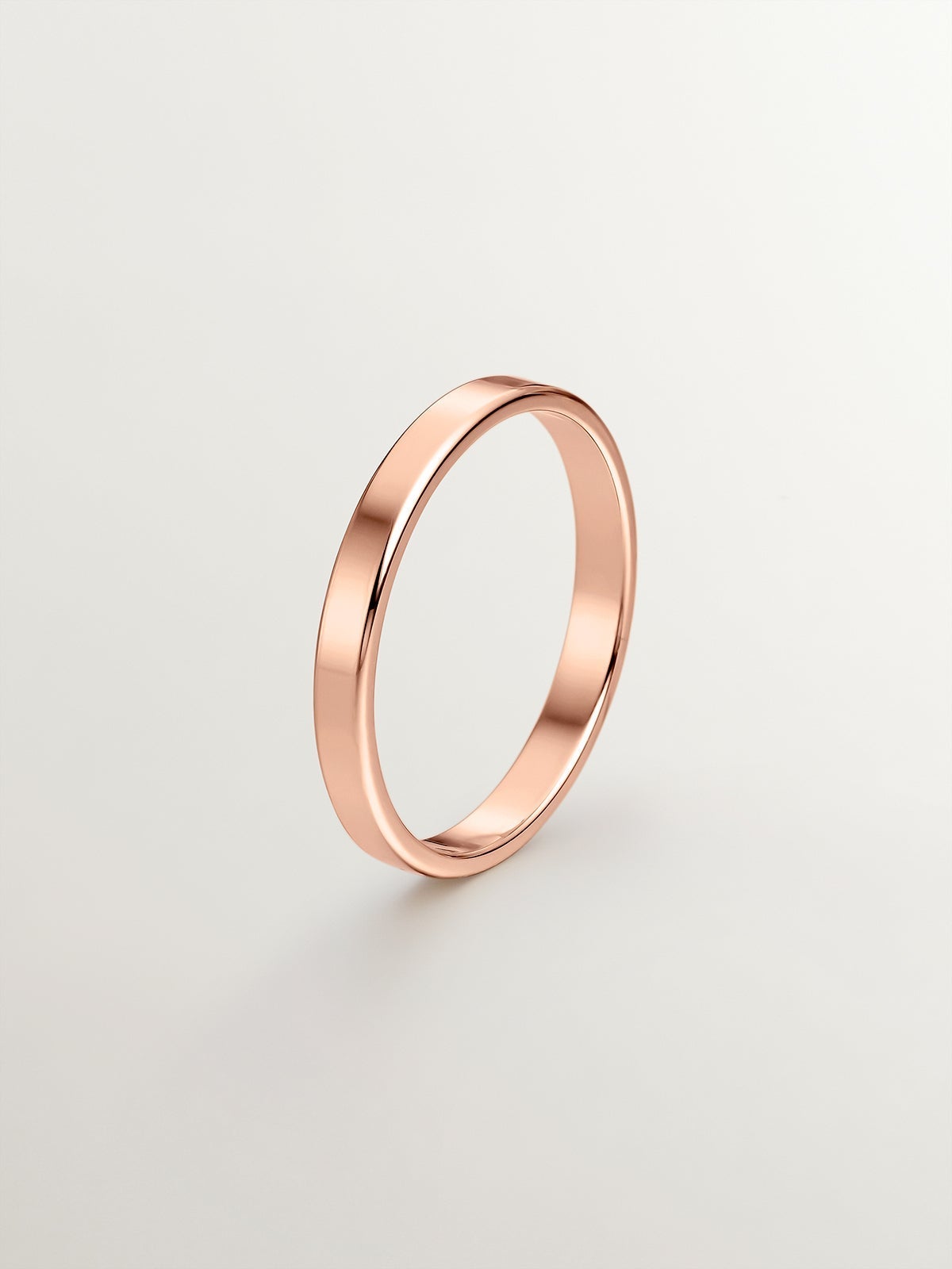 Alianza de oro rosa de 18k plana de 2,40mm