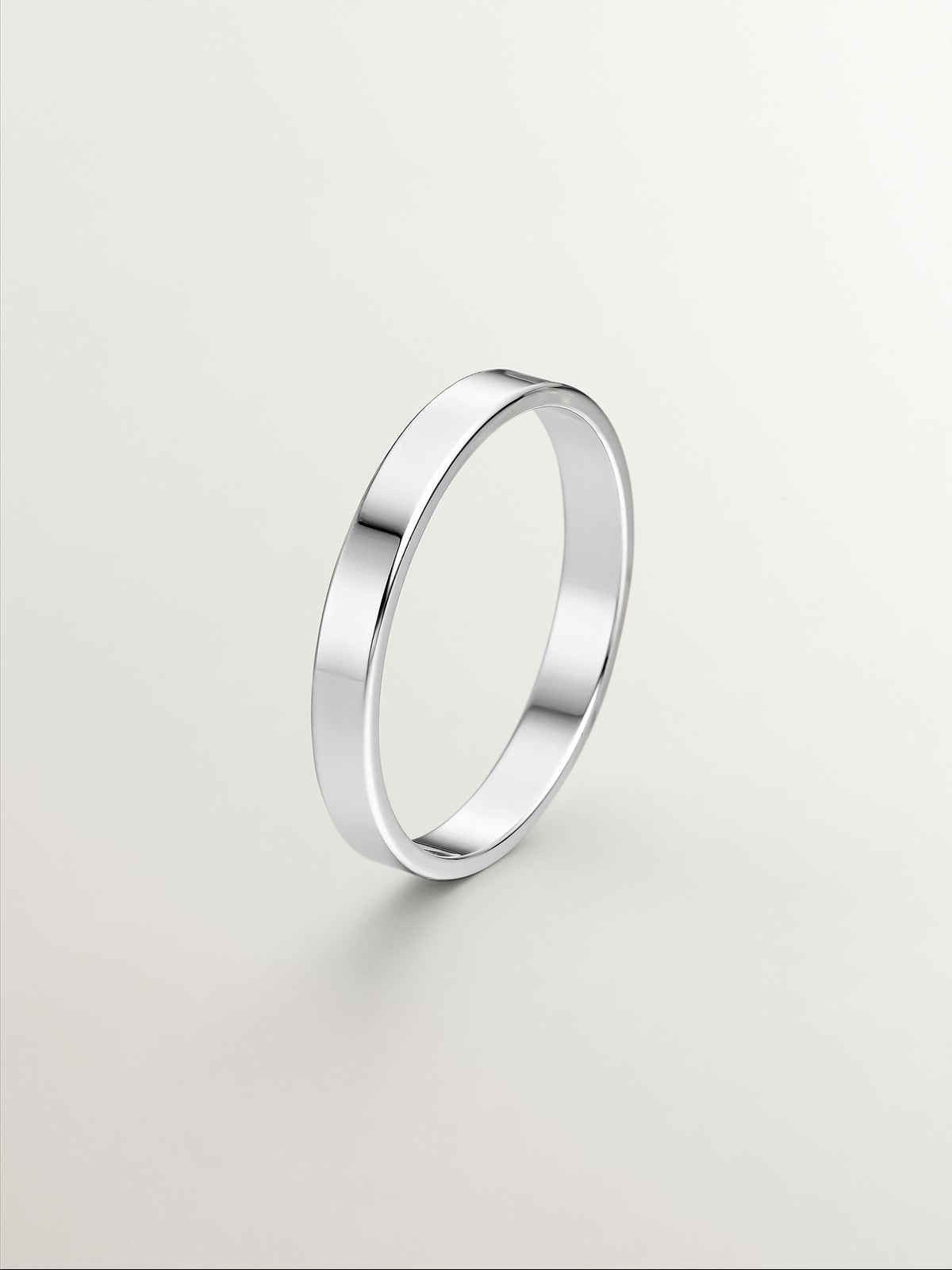 Alianza de oro blanco de 18k plana de 3mm