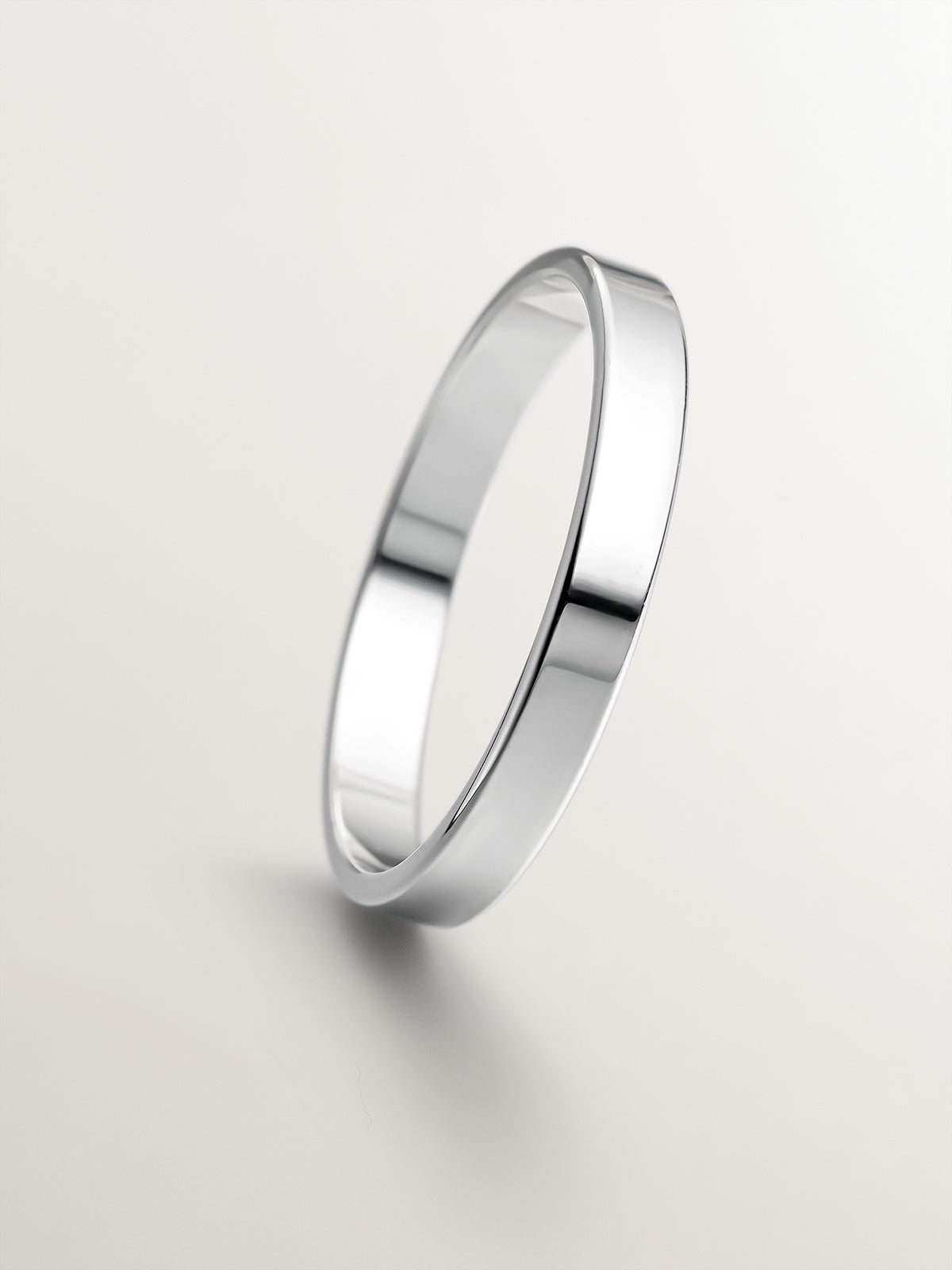 Alianza de oro blanco de 18k plana de 3mm