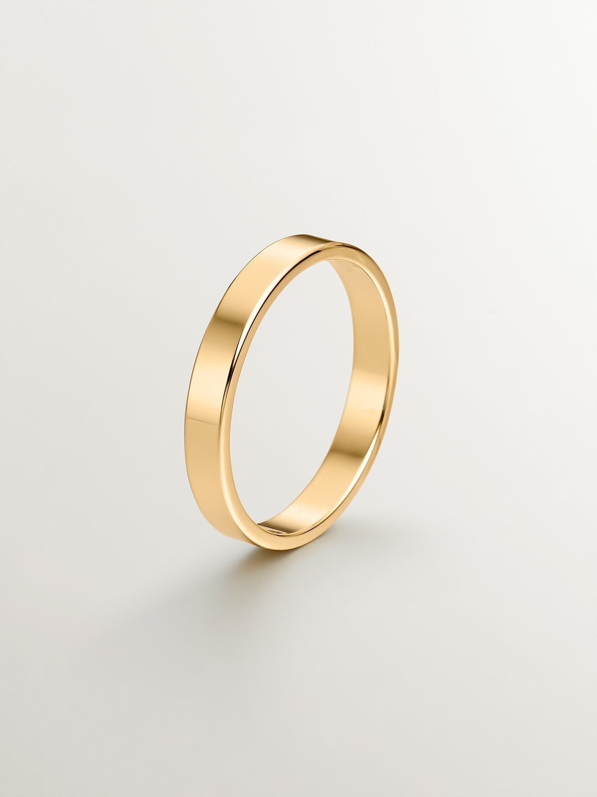 Alianza de oro amarillo de 18k plana de 3mm