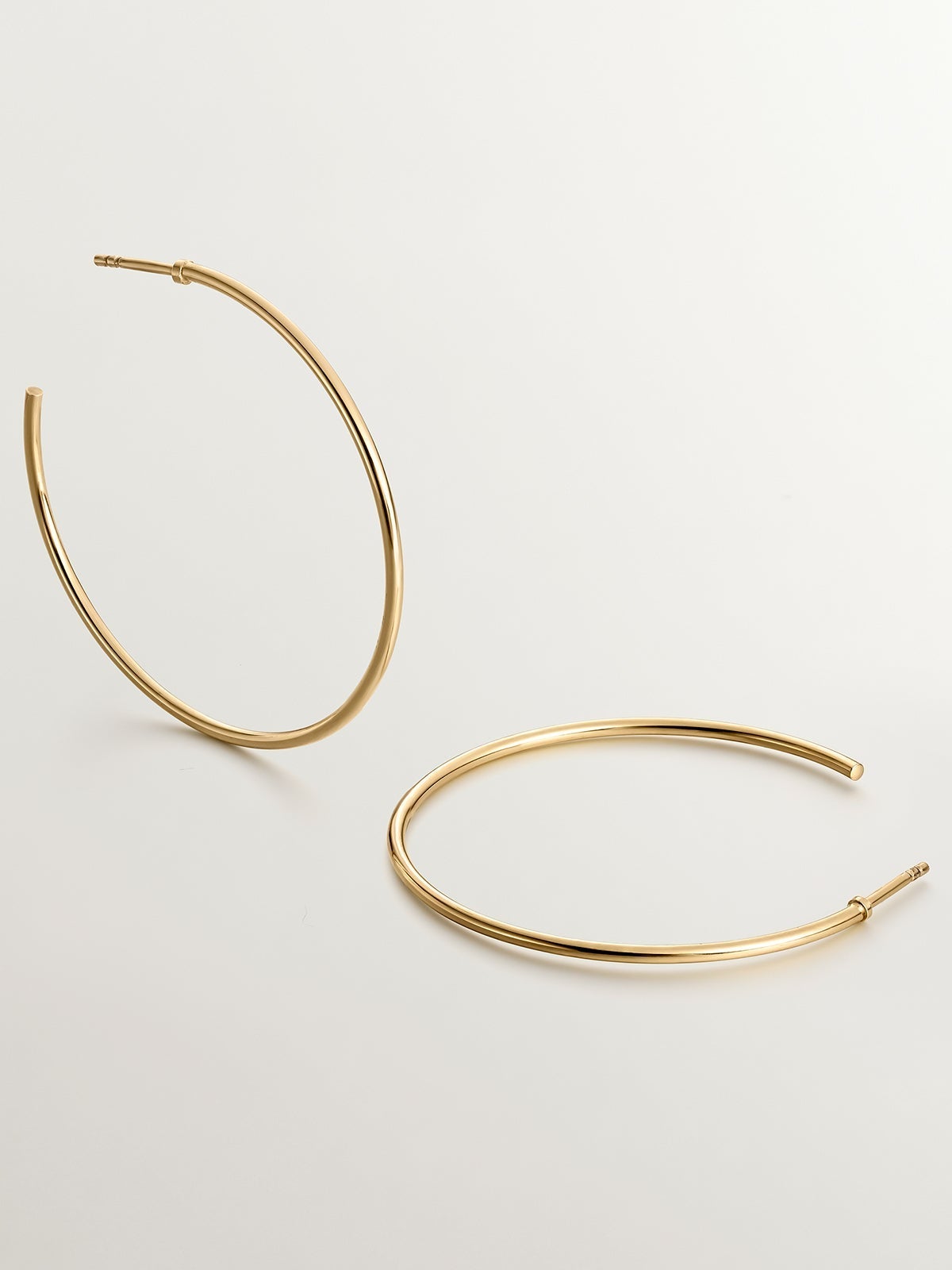 Pendientes de aro grandes de plata 925 bañada en oro amarillo de 18K