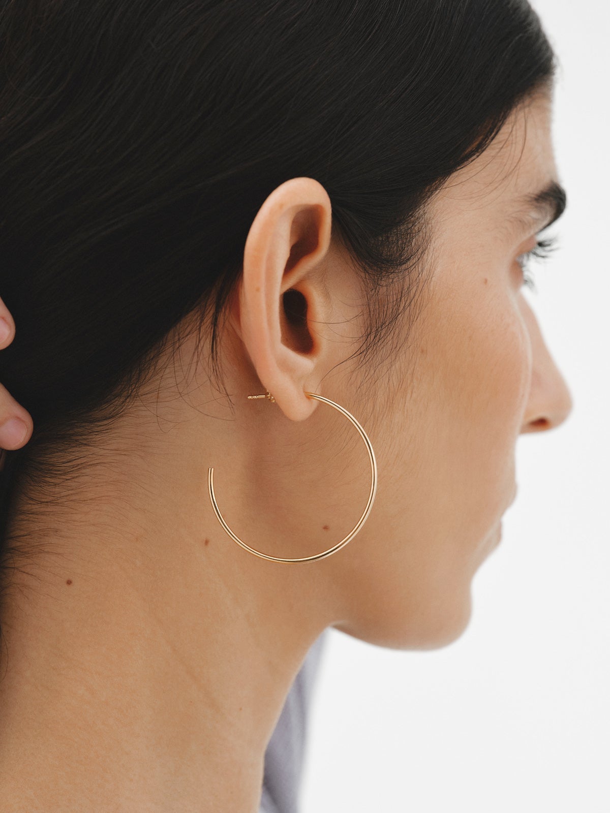 Pendientes de aro grandes de plata 925 bañada en oro amarillo de 18K