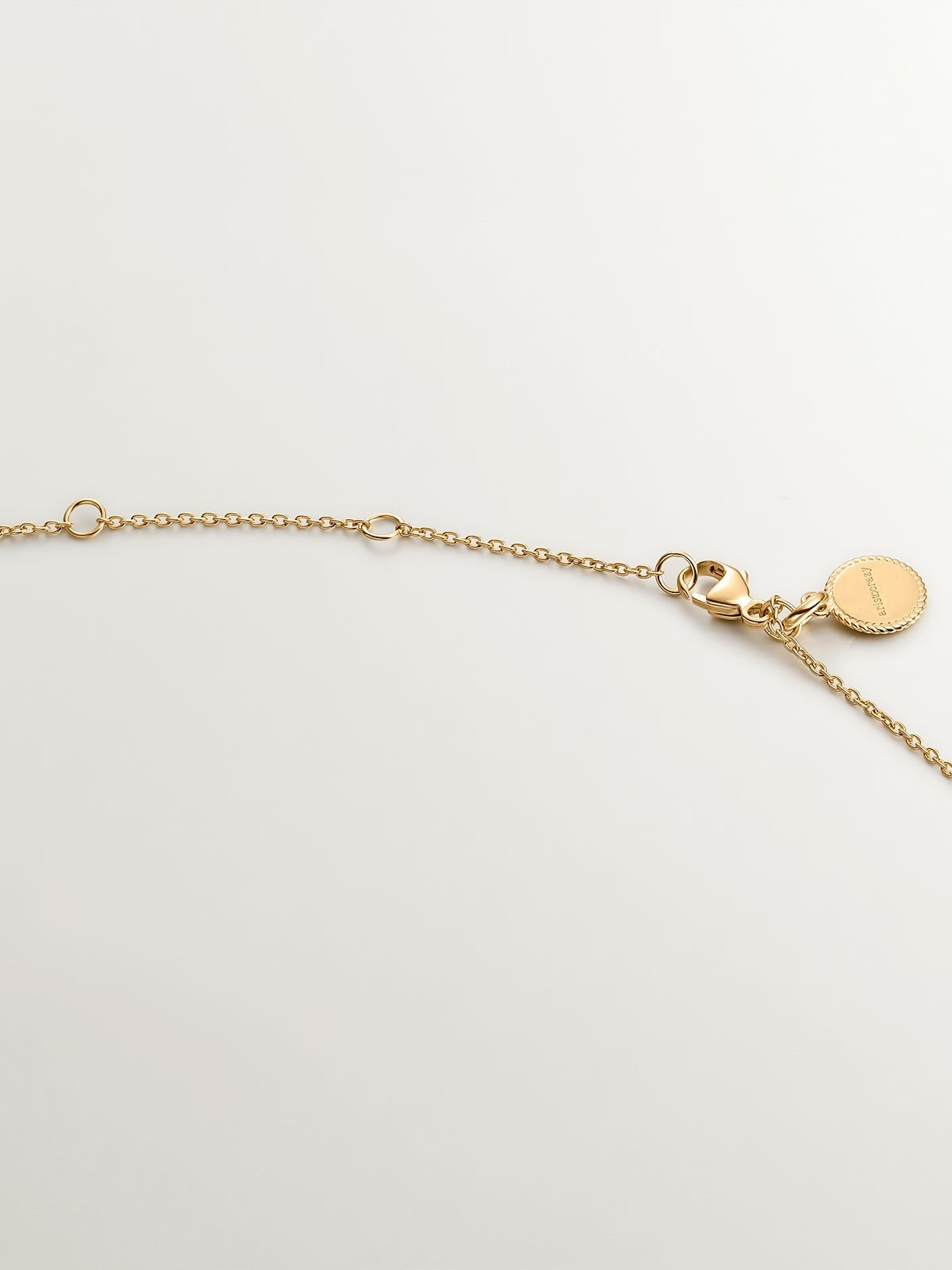 Collar de plata 925 bañada en oro amarillo de 18K con cruz grande y espinelas