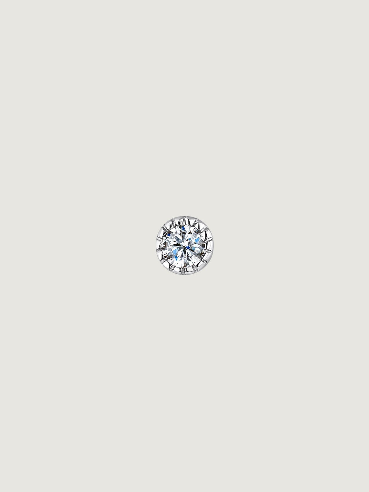 Piercing solitario de oro blanco de 18K con diamante 0,014 cts