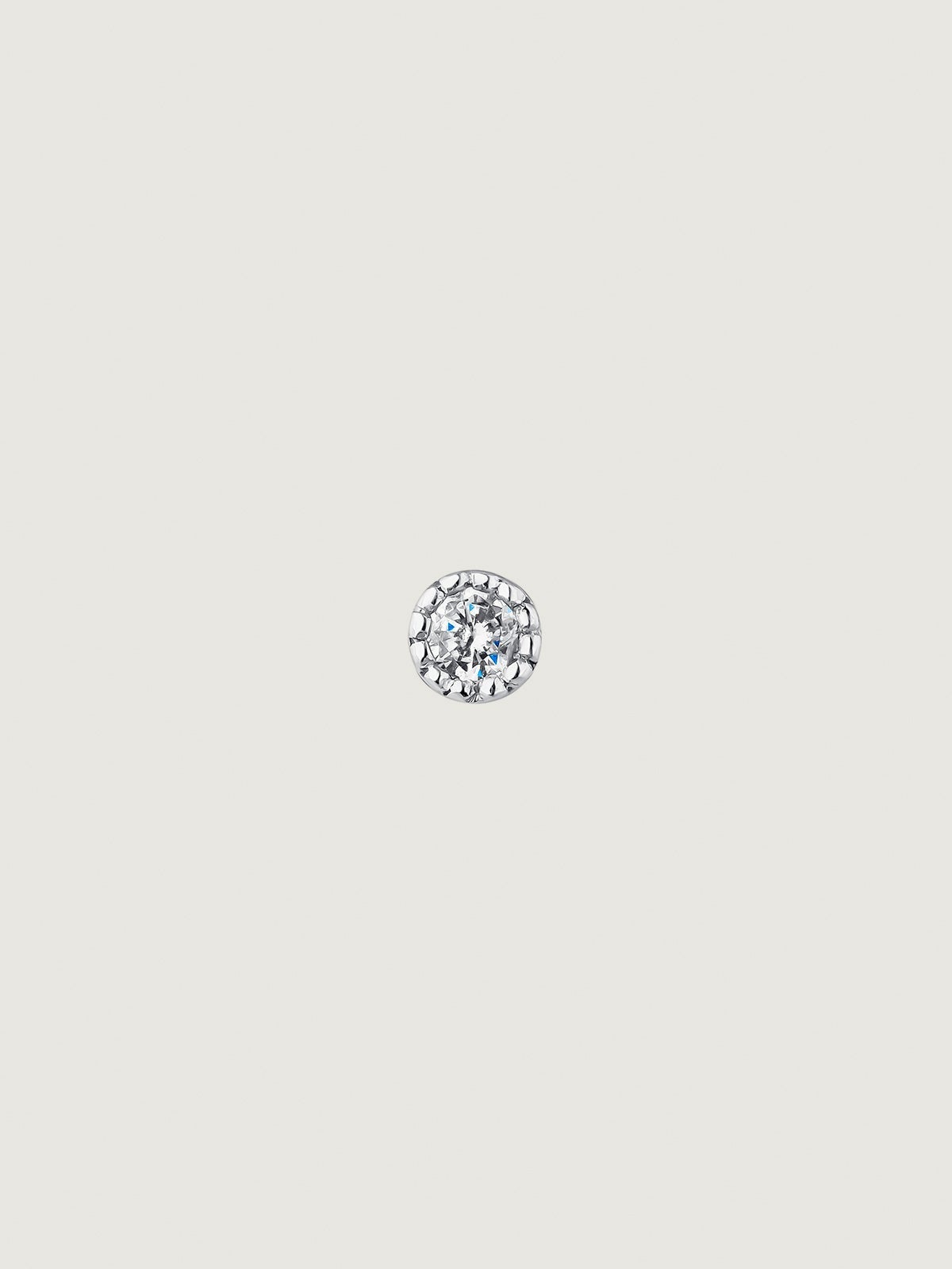 Piercing solitario de oro blanco de 9K con diamante 0,012 cts