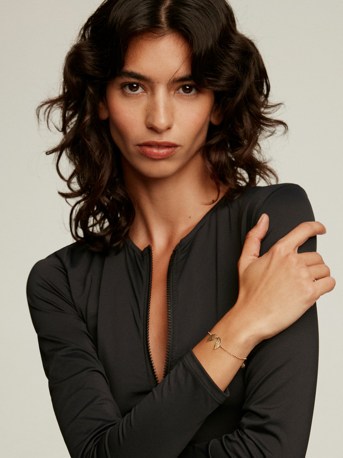 Pulsera de plata 925 bañada en oro amarillo de 18K con alas