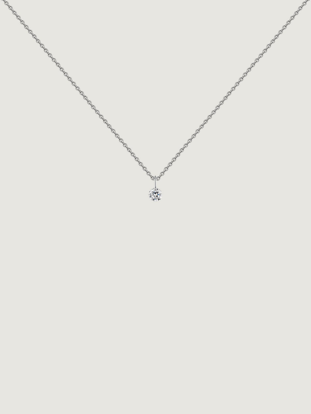 Colgante de oro blanco de 18K con diamante