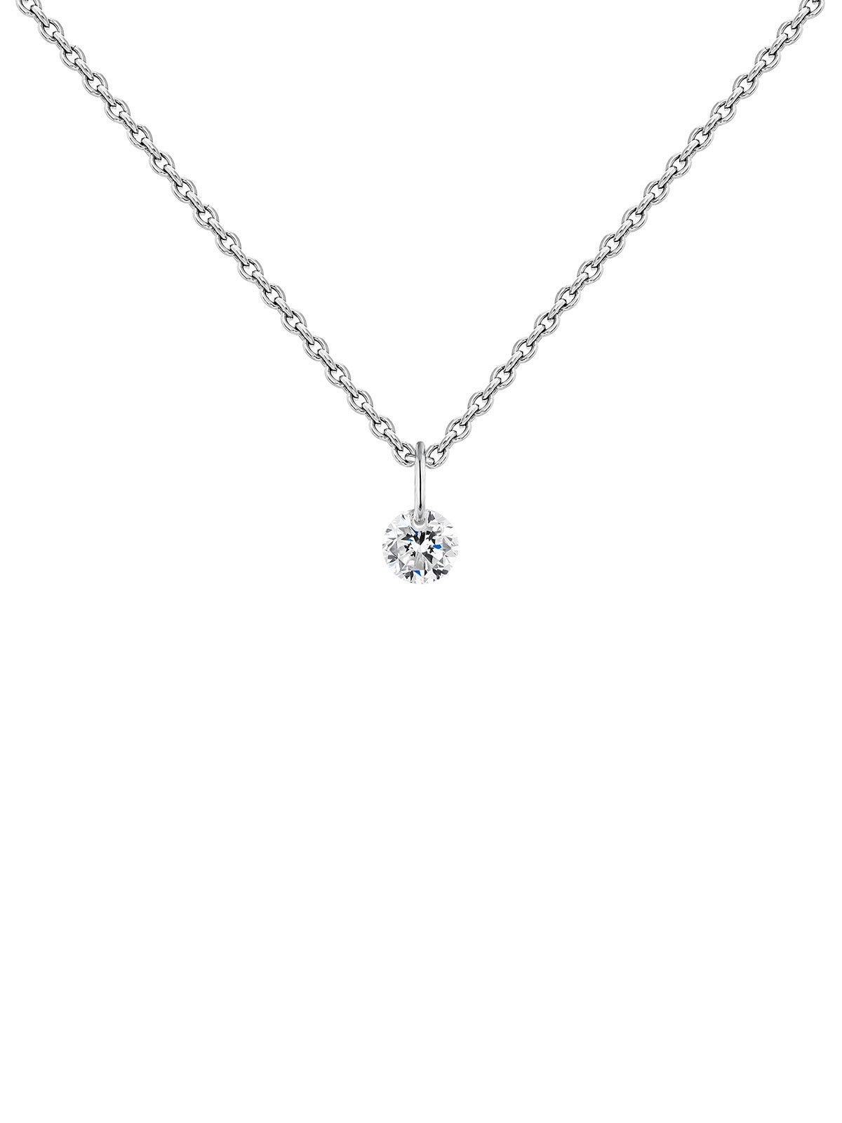 Colgante de oro blanco de 18K con diamante