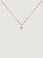 Colgante de oro rosa de 18K con cruz de diamantes 0,09 cts
