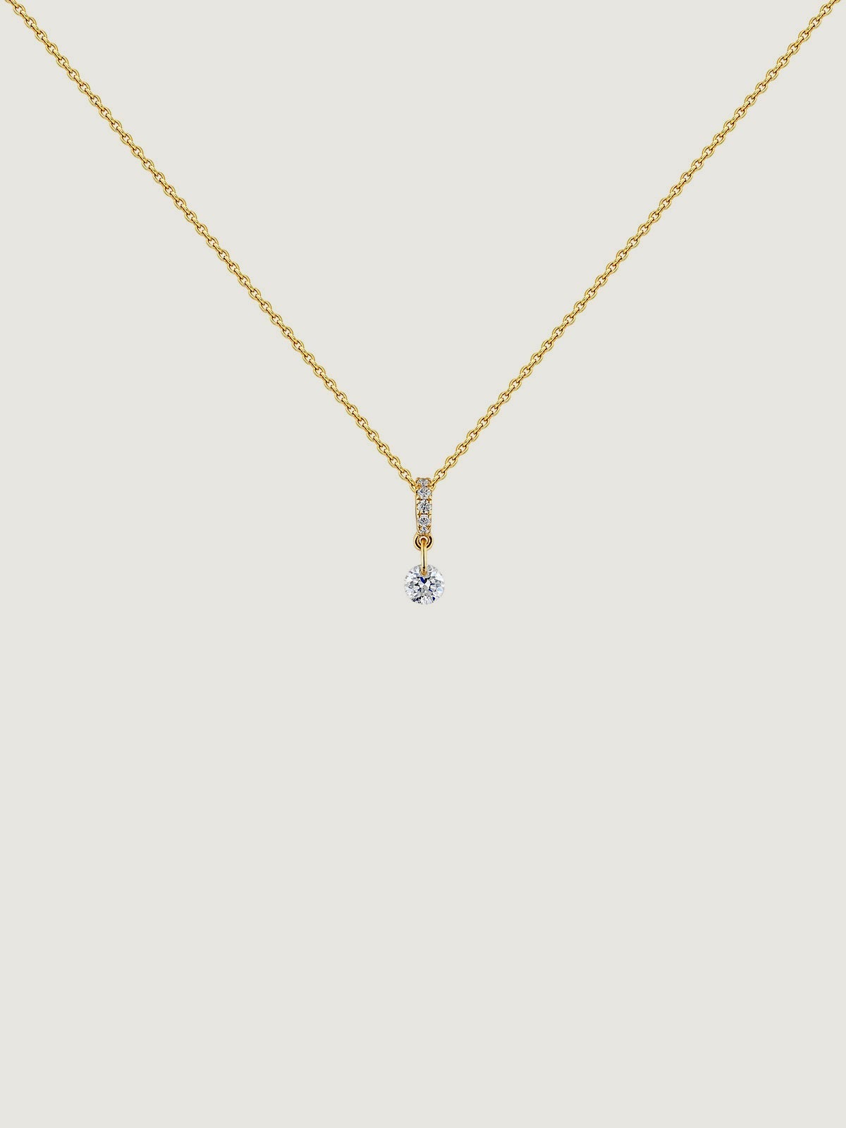 Colgante de oro amarillo de 18K con diamantes 0,098 cts