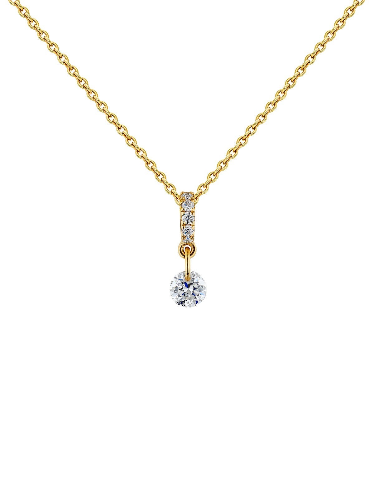 Colgante de oro amarillo de 18K con diamantes 0,098 cts