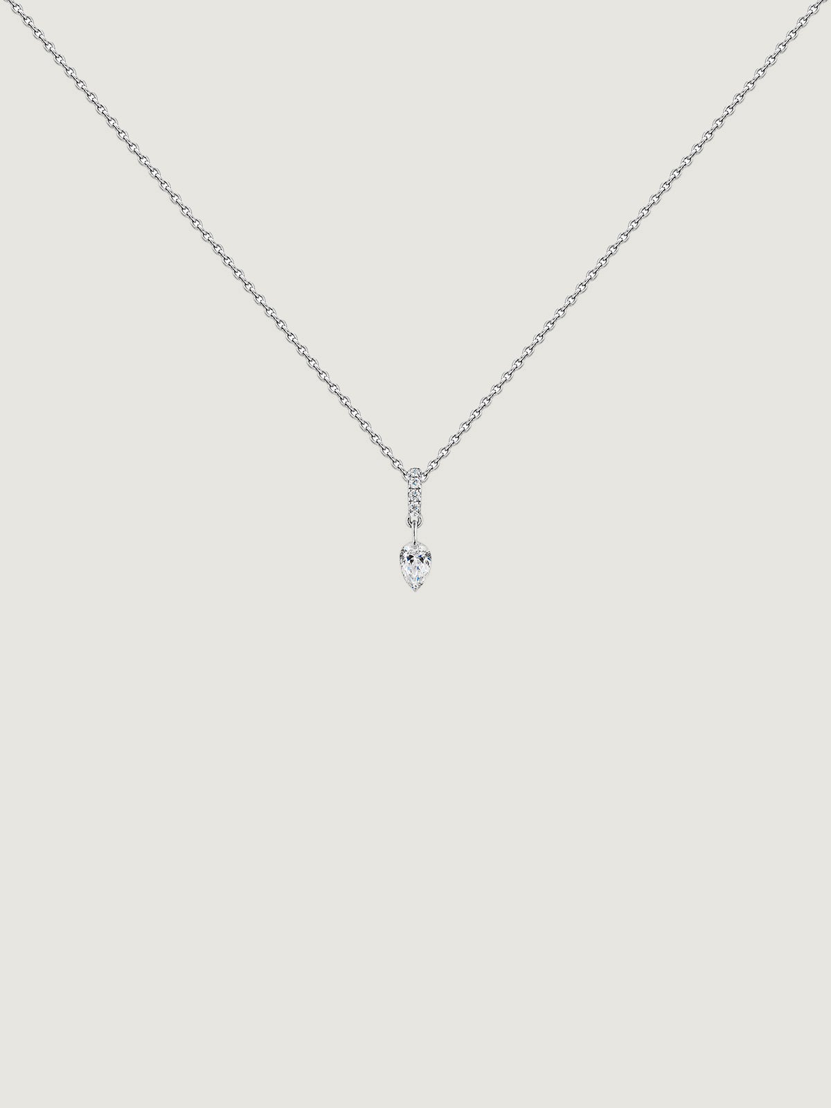 Colgante de oro blanco de 18K con diamantes