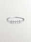 Anillo cinquillo de oro blanco de 9K con diamantes 0,025 cts