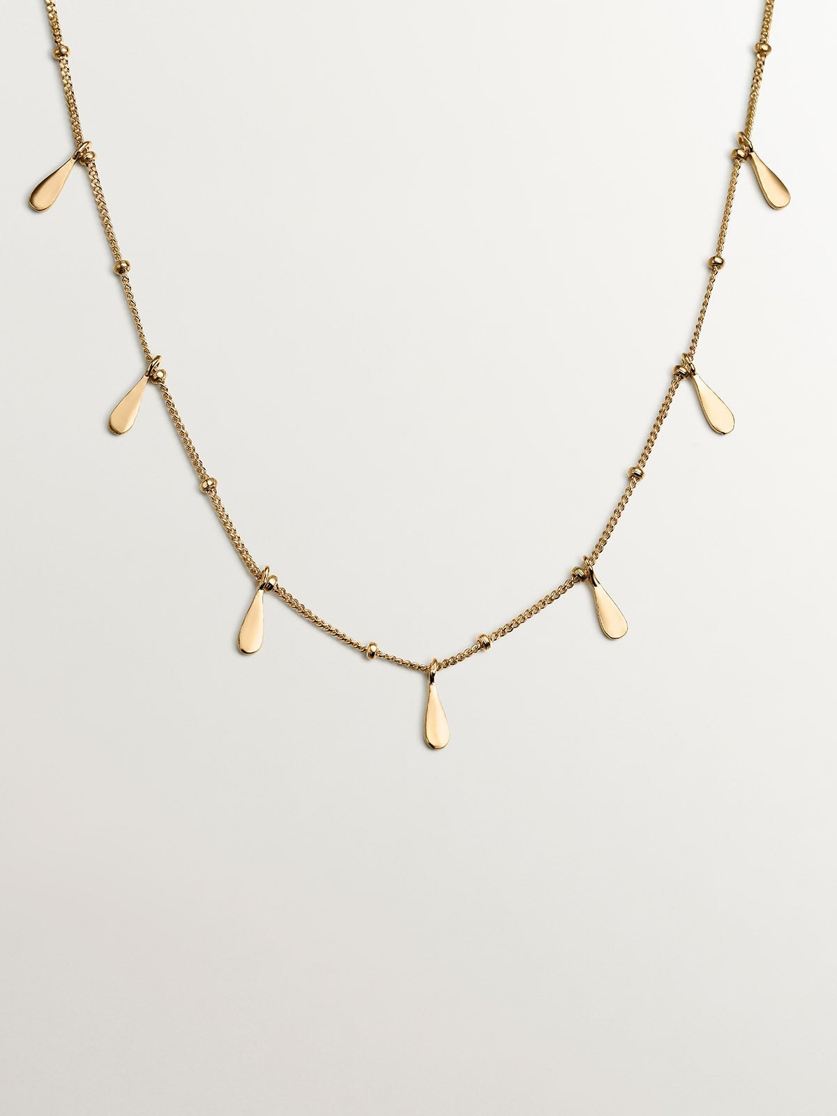 Collar de plata 925 bañada en oro amarillo de 18K con lágrimas