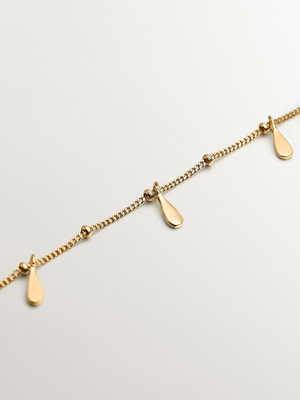 Collar de plata 925 bañada en oro amarillo de 18K con lágrimas