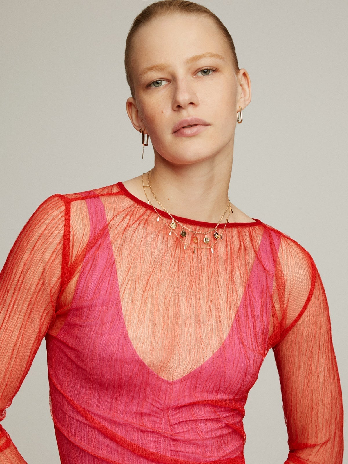 Collar de plata 925 bañada en oro amarillo de 18K con lágrimas