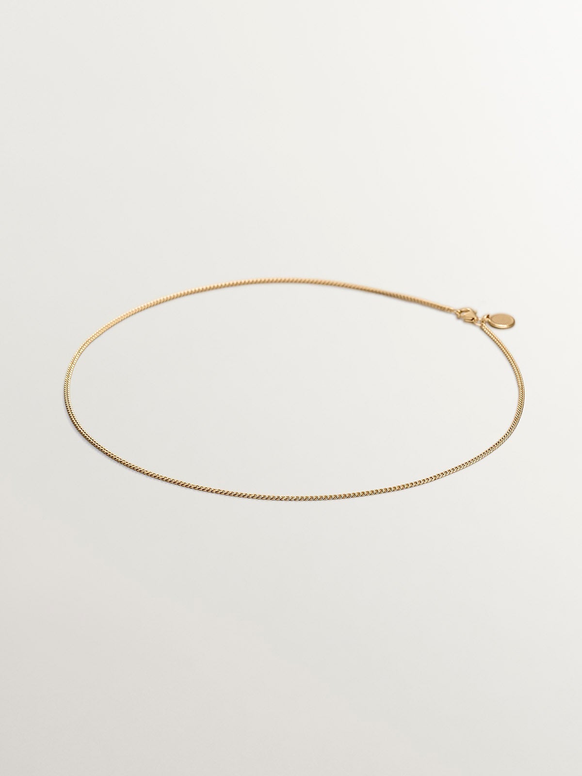 Cadena diamantada de plata 925 bañada en oro amarillo de 18K