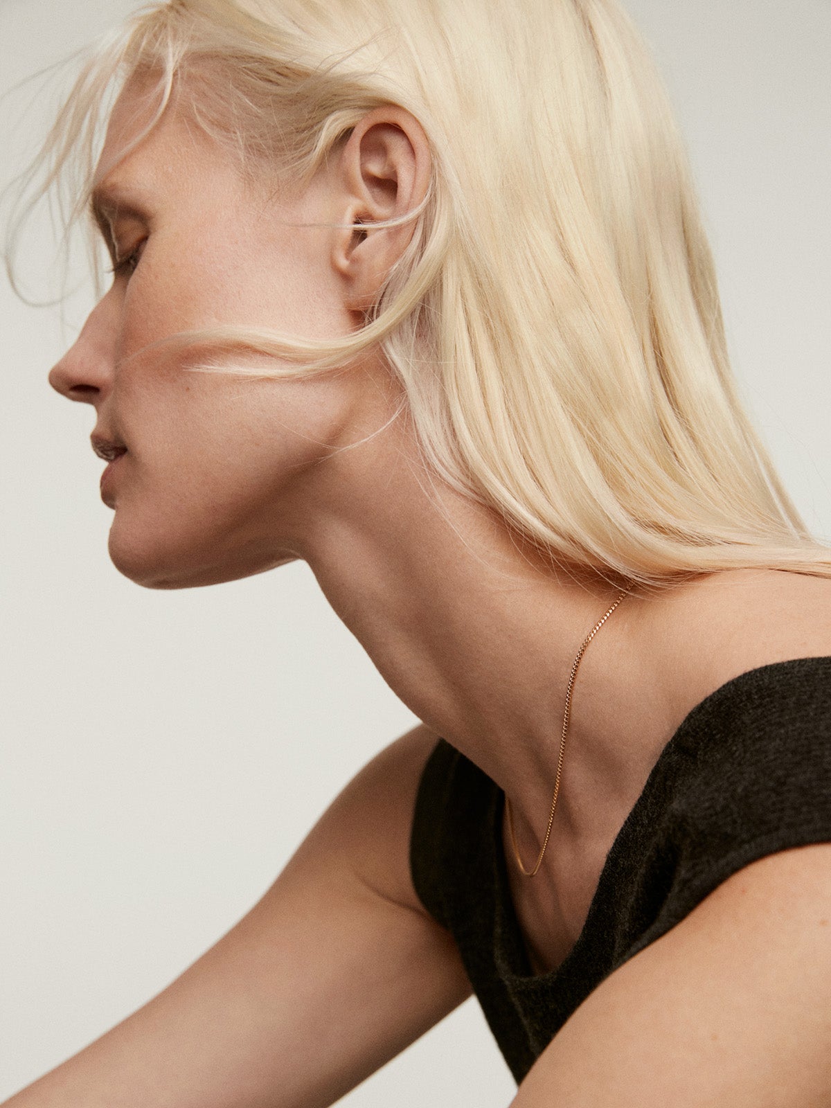 Cadena diamantada de plata 925 bañada en oro amarillo de 18K